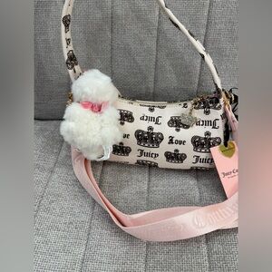 NEW Juicy Couture Festival Shoulder Bag With Dog and Beads Charm